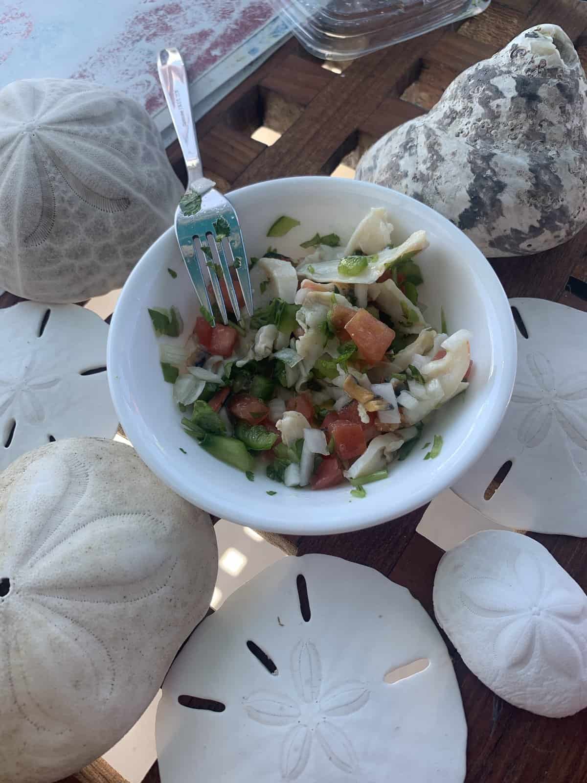 conch salad in a bowl