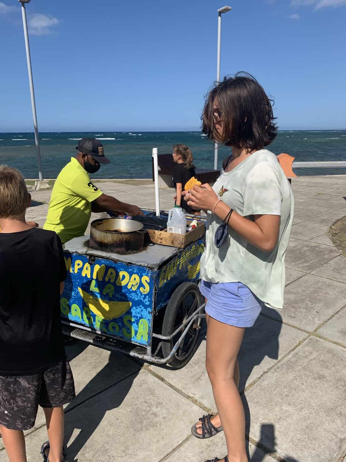 empanadas street food cart in Puerto Plata, Dominican Republic