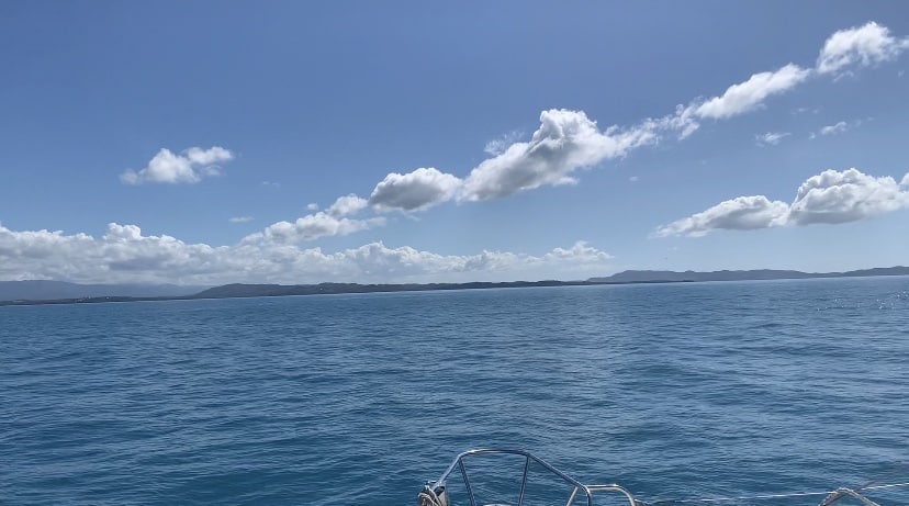 the coast of Puerto Rico as seen after crossing the mona passage