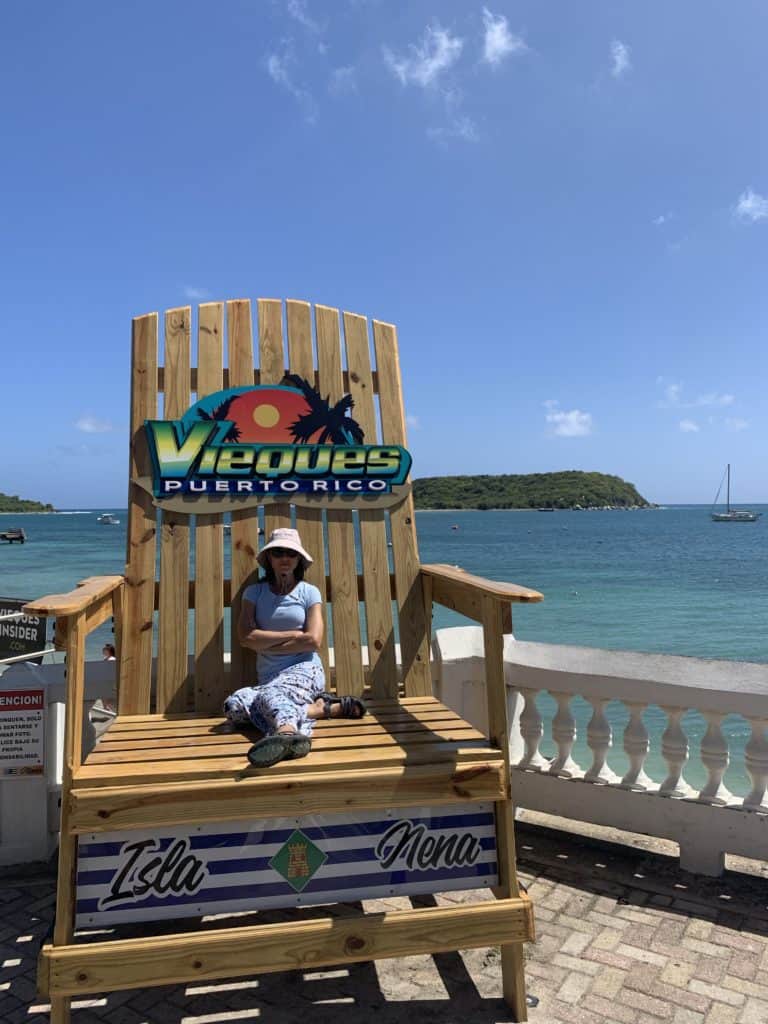 Mina in Vieques Chair by the coast