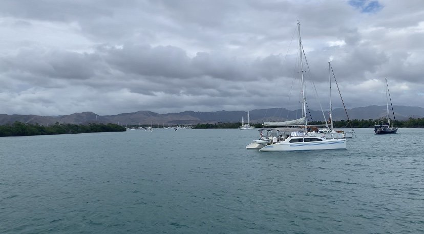 Ponce anchorage with sailboats