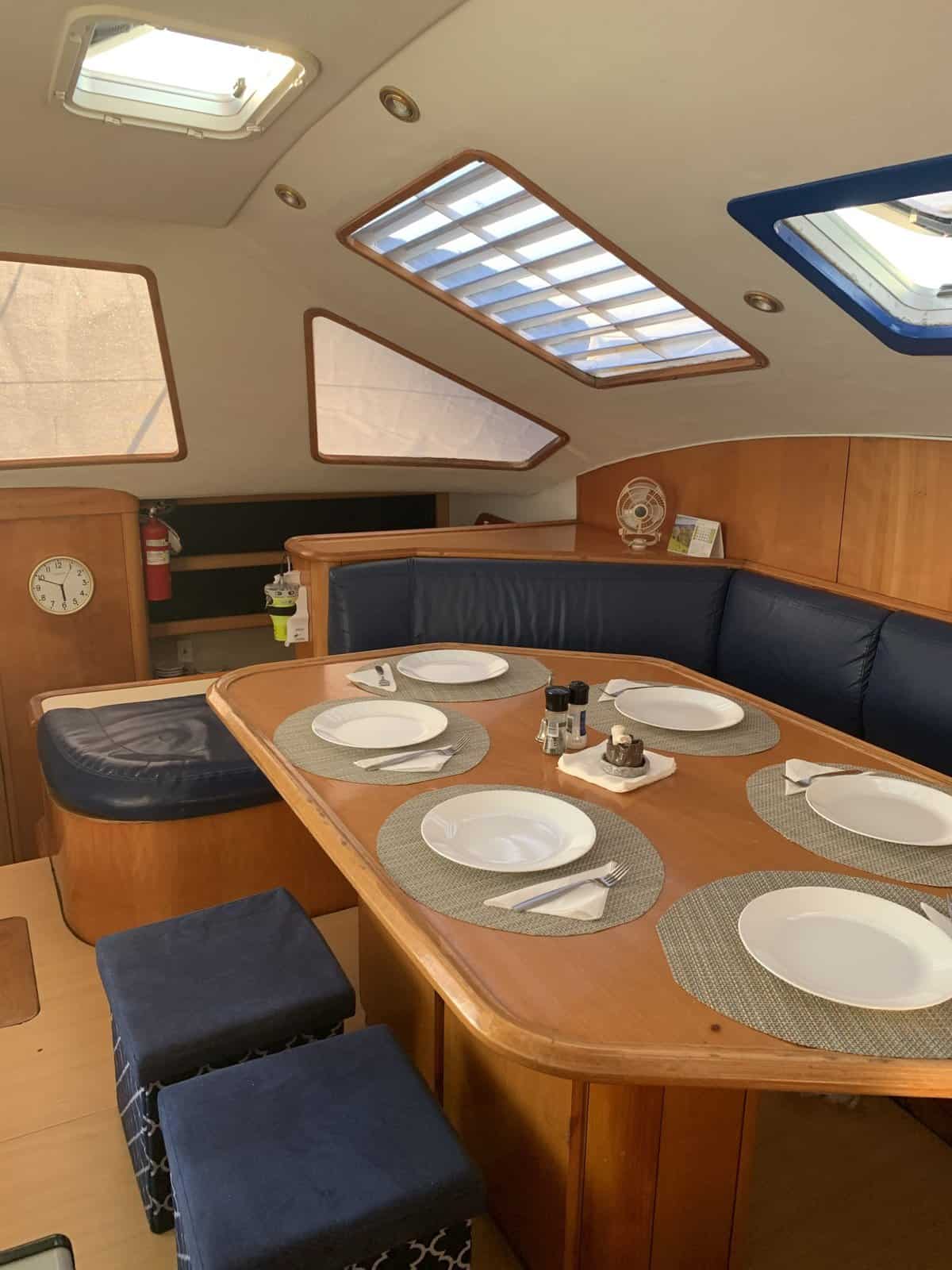 salon of a catamaran Privilege 42