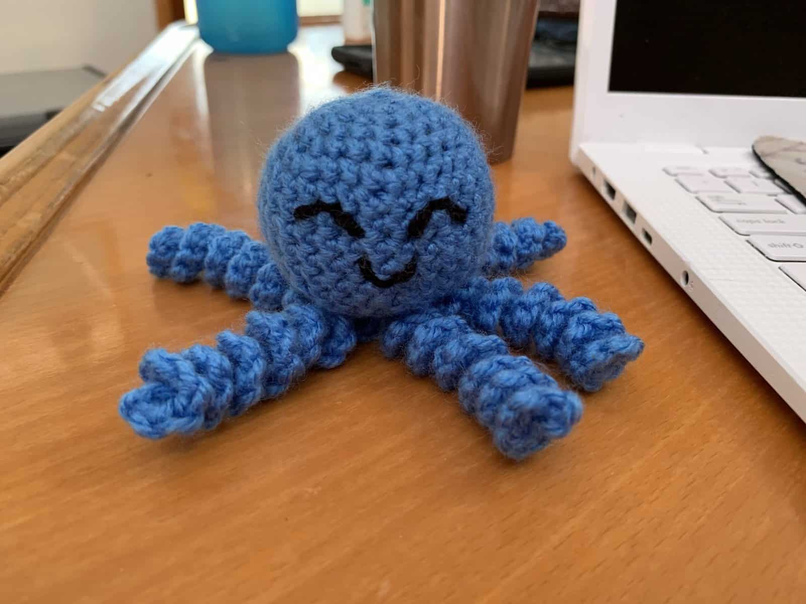 crochet blue squid