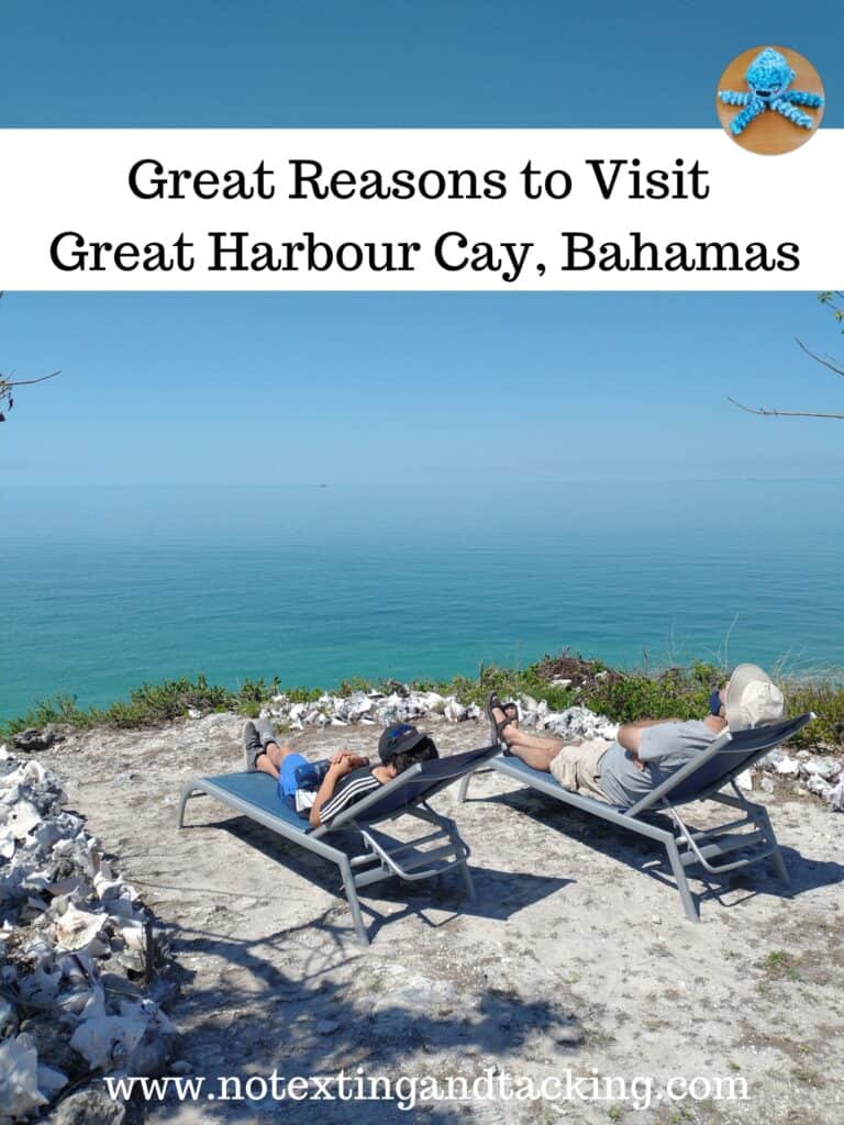 great reasons why visit great harbour cay as a banner for pinterest image