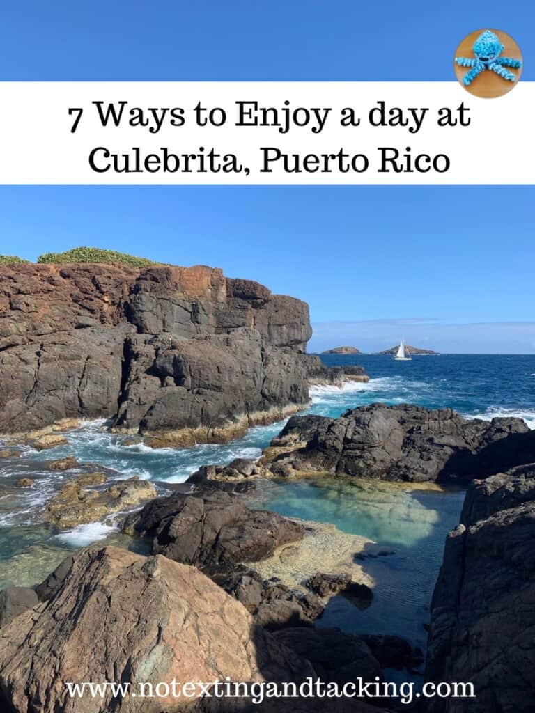 Way to enjoy a day at Culebrita, Puerto Rico Pinterest pin, using the featured image