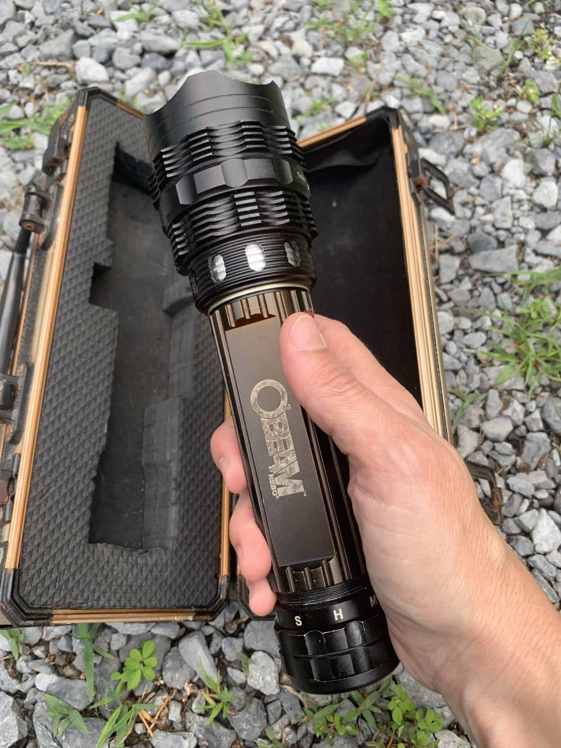 tactical flashlight and case
