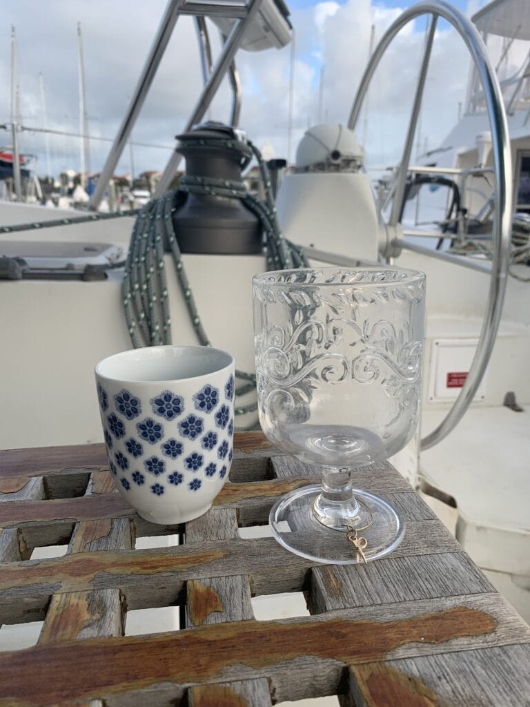 two cups aboard a boat